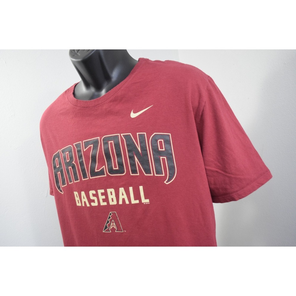 Nike Arizona Diamondbacks Baseball T Shirt Red Athletic Cut Short Sleeve Men 2XL